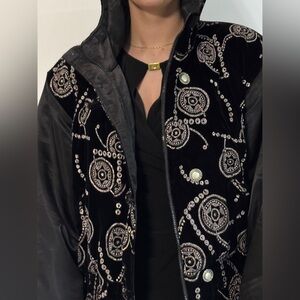 Black Puffer coat Mulberry Street womens coat size M vintage